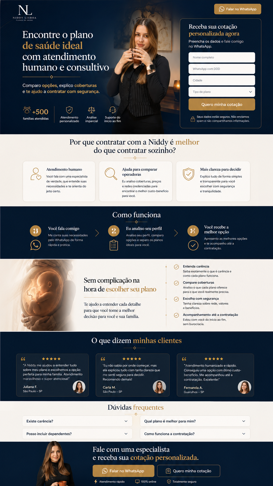 Preview da landing page Niddy Lisboa no desktop